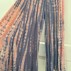 Tie-Dye Flowy Pants in Pink and Blue